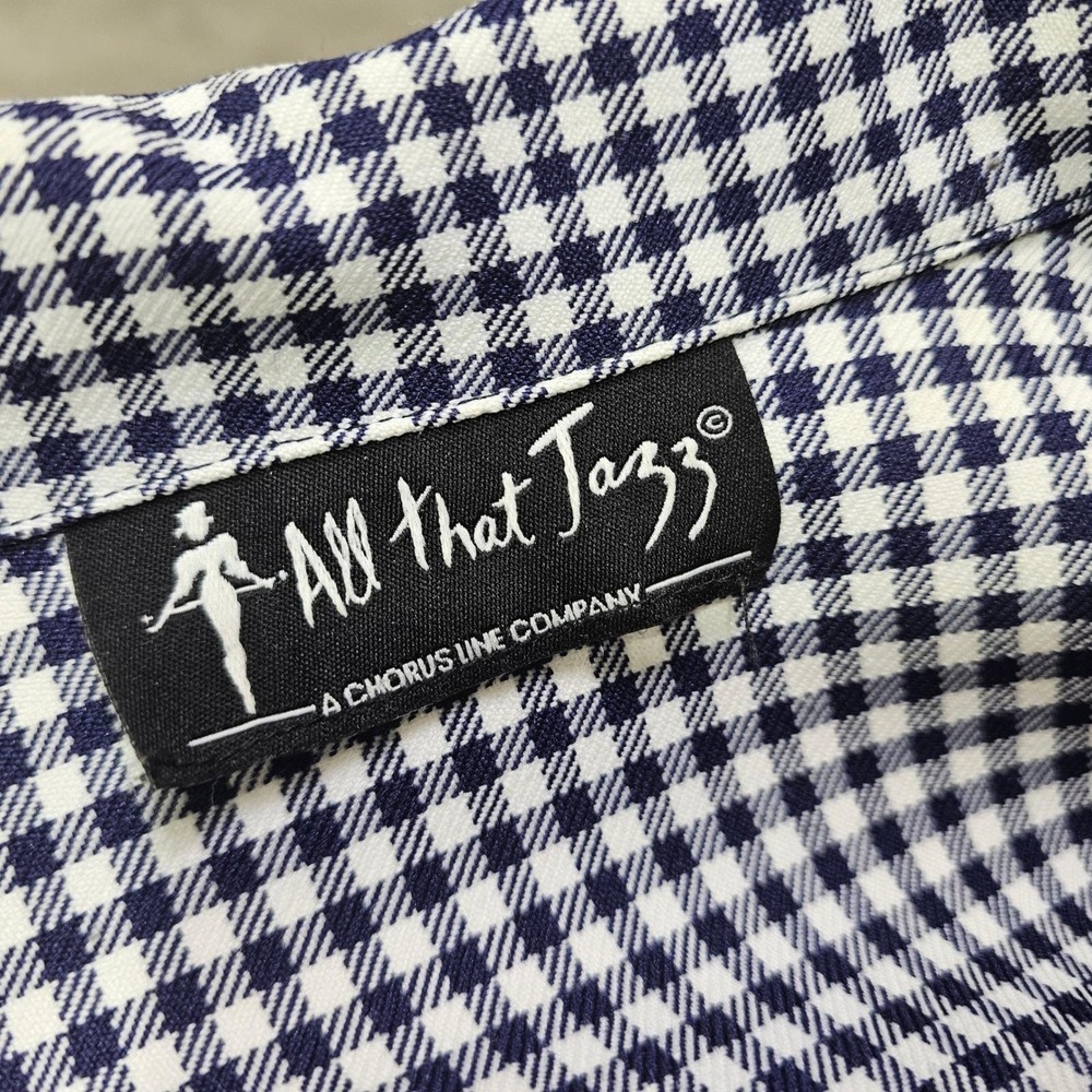 Vintage 90s Y2k All That Jazz Gingham Mini Dress Mod Shirt Dress Fitted Size M - Picture 8 of 8